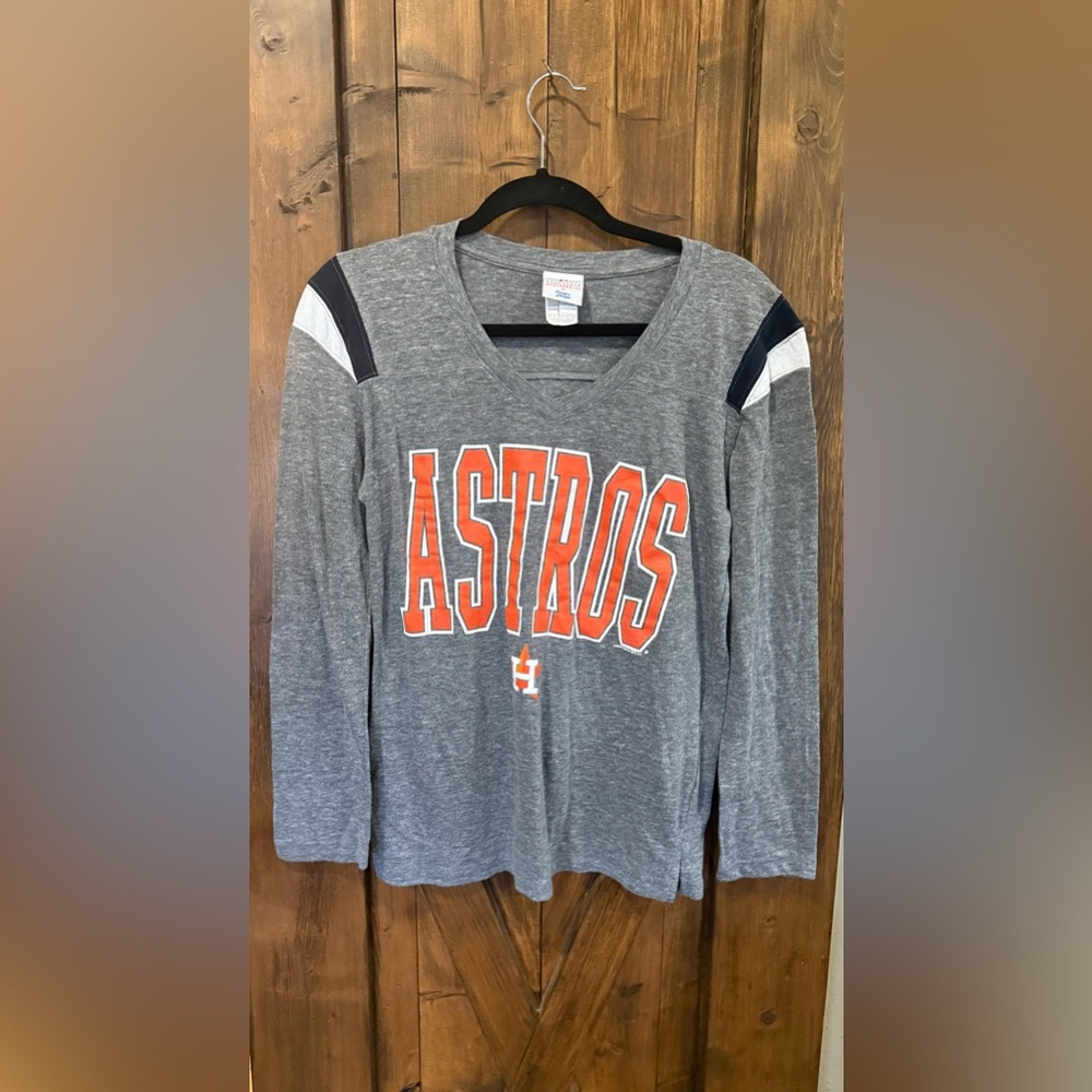 Houston Astros Majestic Gray V-Neck with Orange and White Accents